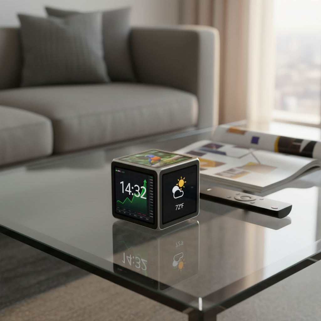 Cube on coffee table